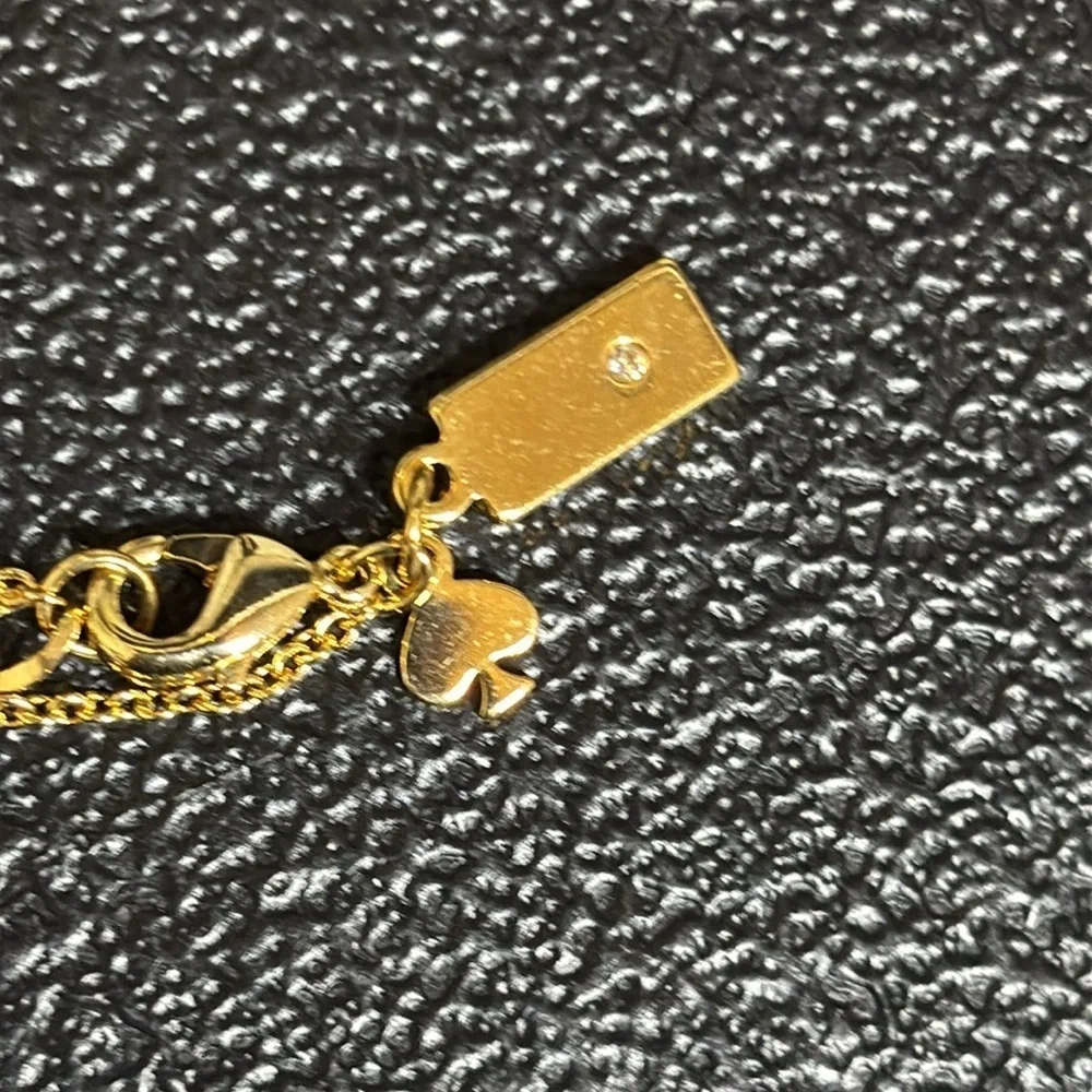Kate Spade Initial A One In A Million Corcle Dainty Pendant Gold Tome Necklace